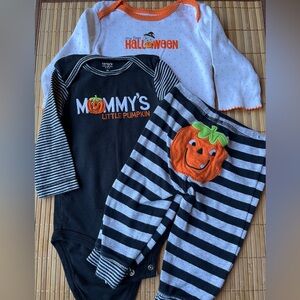 Carter’s Halloween onesie and pants, 3 piece set, Size 9m, 9 months